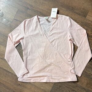 NWT J. Jill pale pink wrap long sleeve top